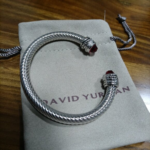 David Yurman Color Bracelet with Garnet and Pavé Diamonds,7mm - Picture 4 of 4